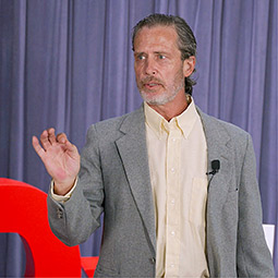 Lorne Hofseth giving their Tedx speech. 