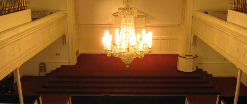 chandelier in Rutledge Chapel