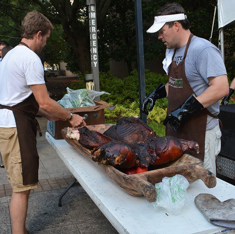 Alumni at bbq