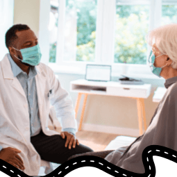 Pharmacist speaking with patient