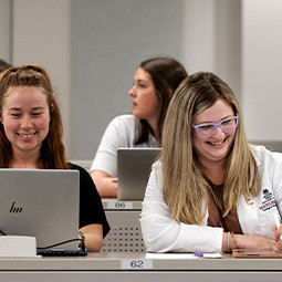 students at table