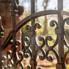 wrought iron gates of the UofSC Horseshoe