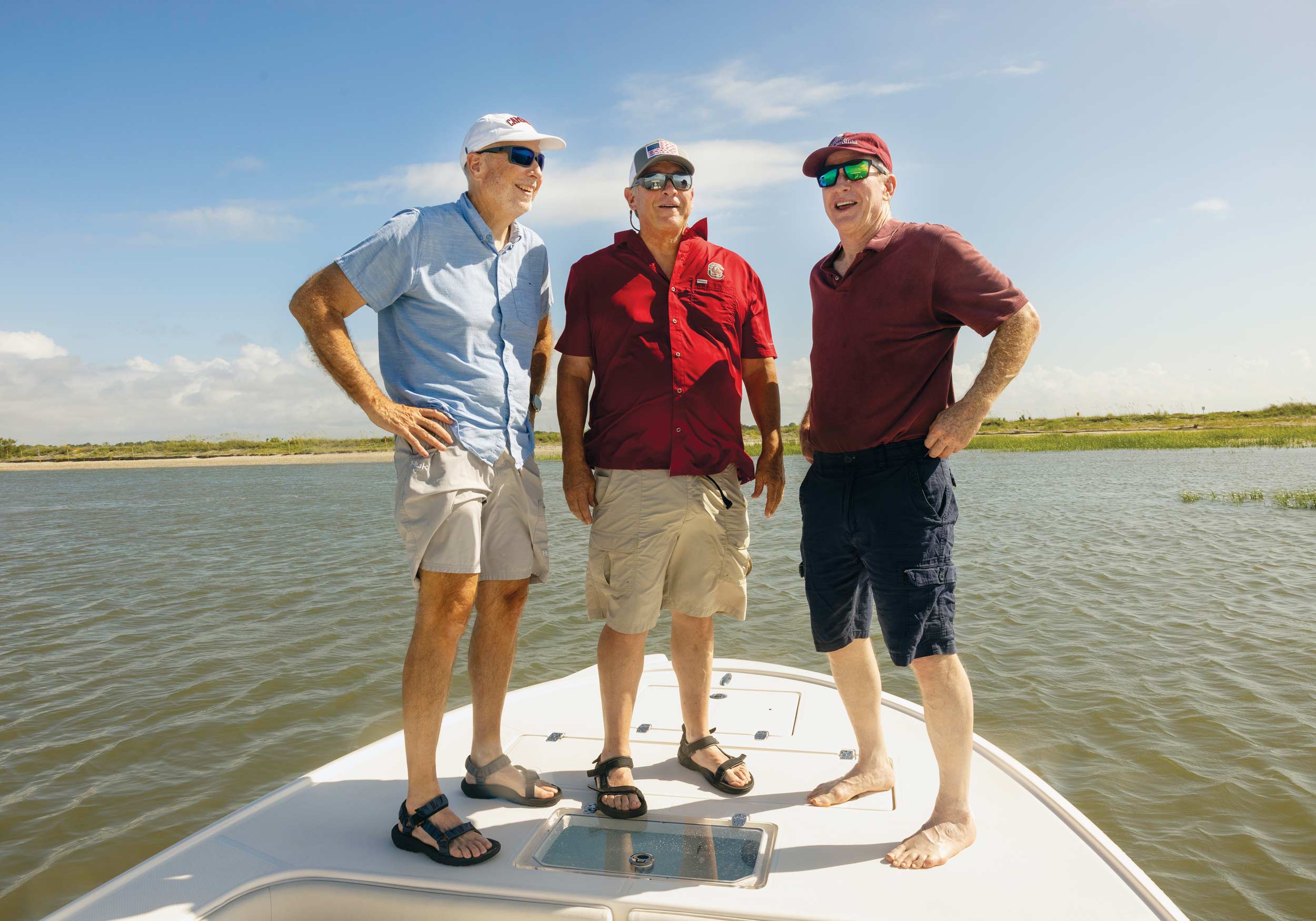 The Molinaroli brothers on a boat